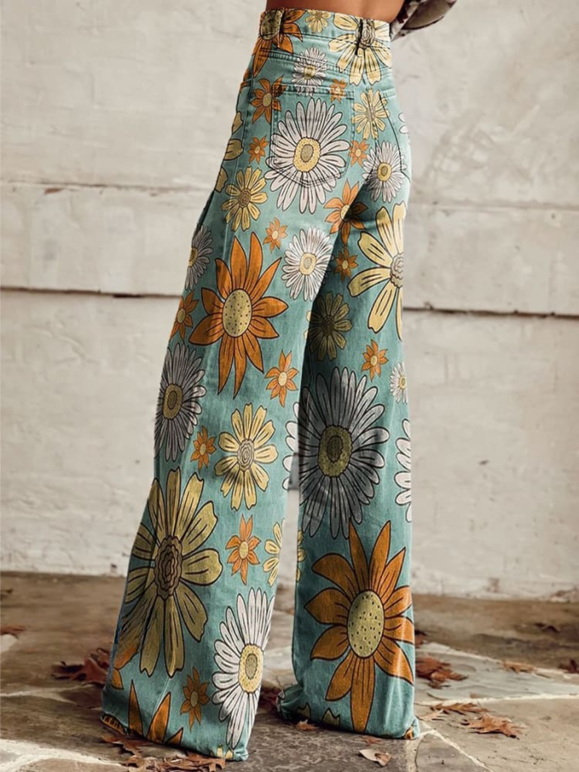 Milla | Vintage Bloemenpatroon Palazzo Broek