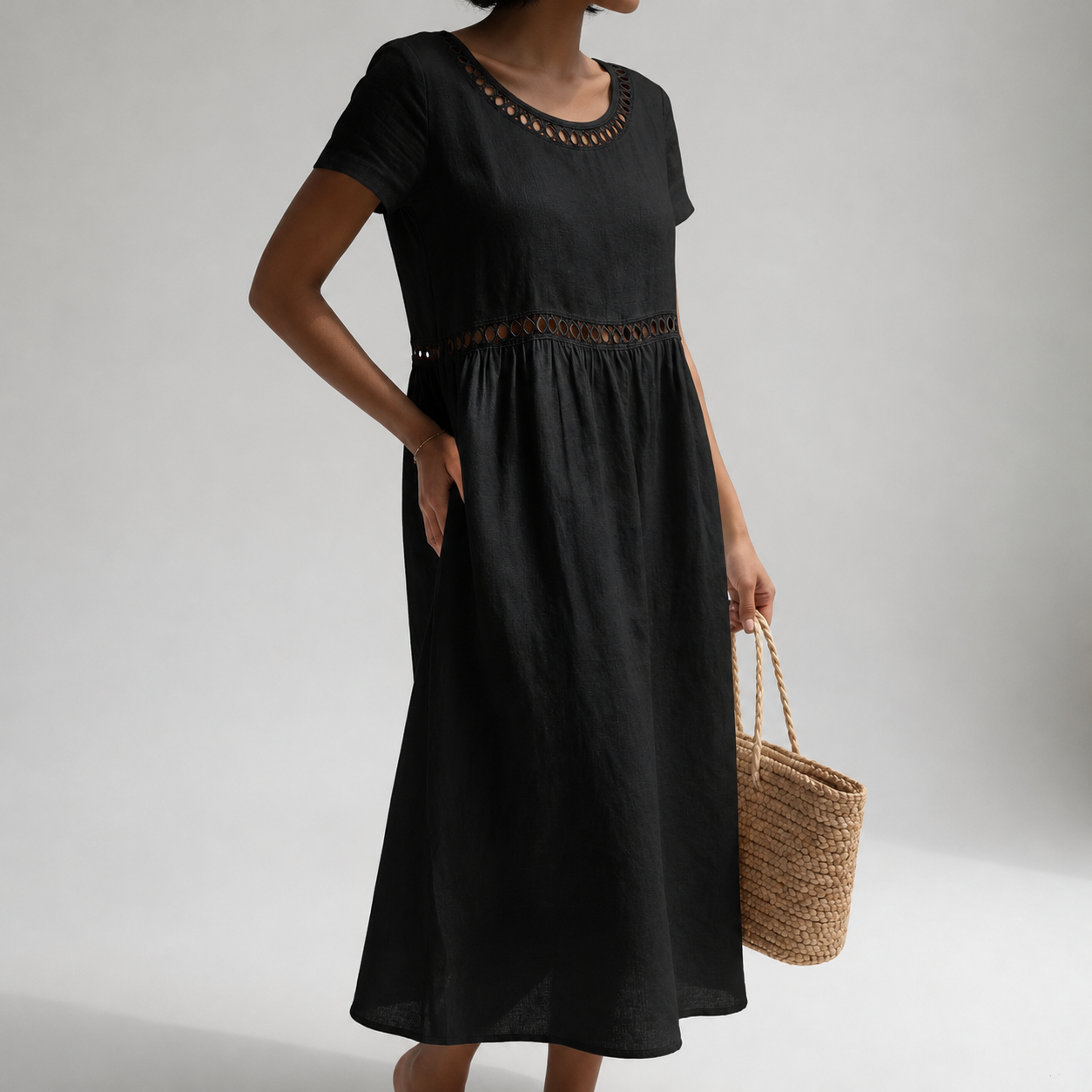 Merel™ | Elegante Linnen Blend Jurk