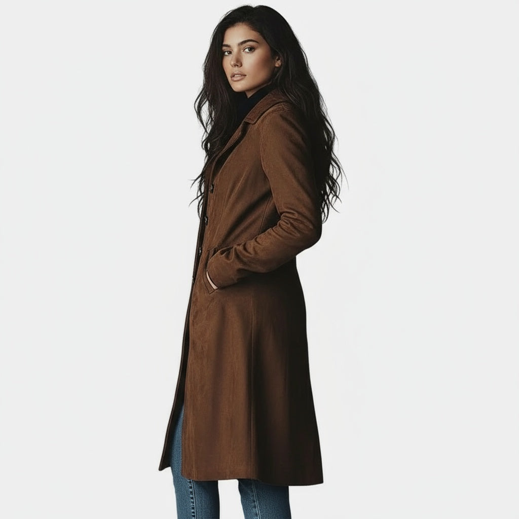 EMMA | Lange Jas met Tijdloze Elegantie en Comfort voor Dag en Stad