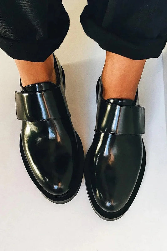 Lars | Elegante glanzende mocassins met band voor een perfecte stijl