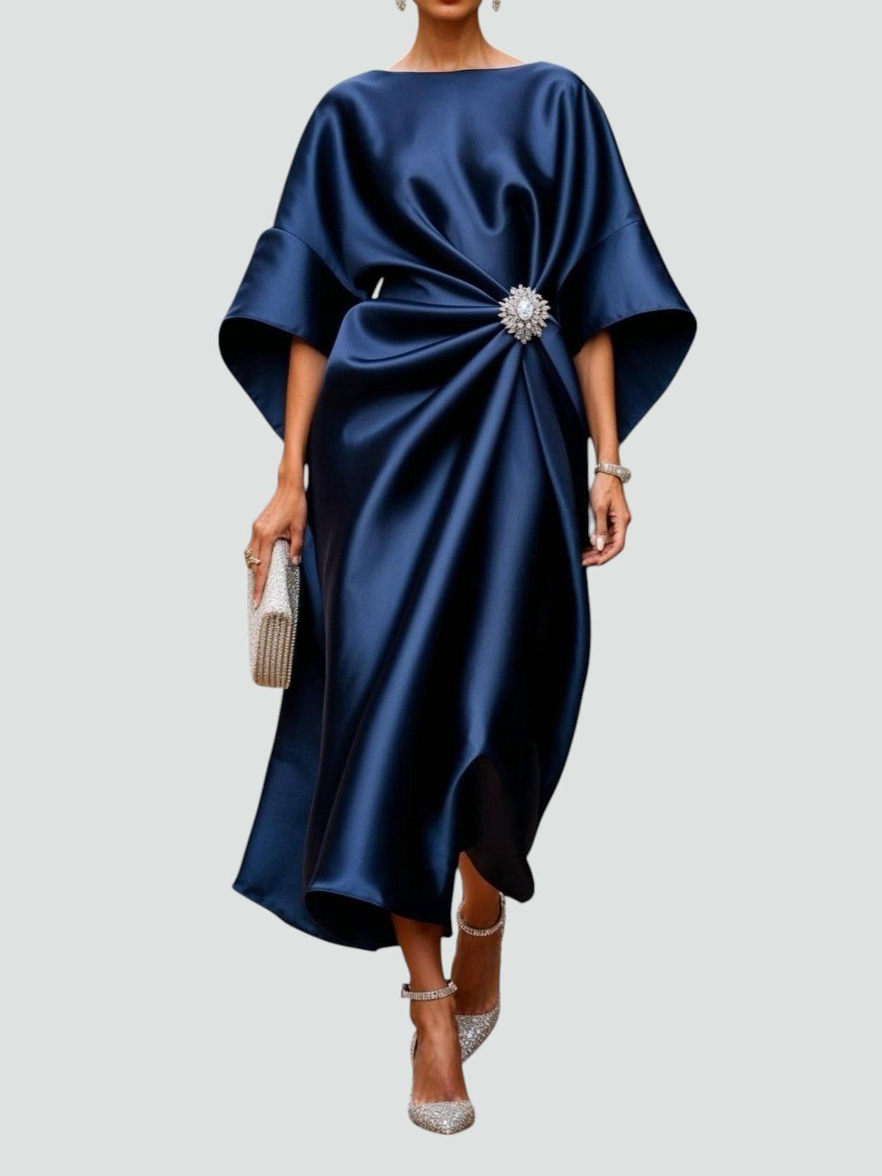 Helena | Lange Avondjurk met Luxe Detail en Tijdloze Elegantie