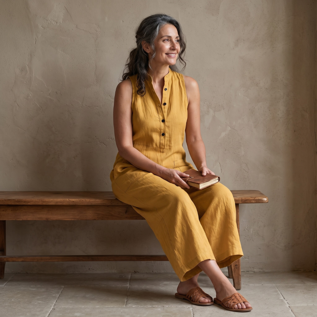 Tanja | Comfortabele linnen jumpsuit met wijde pijpen