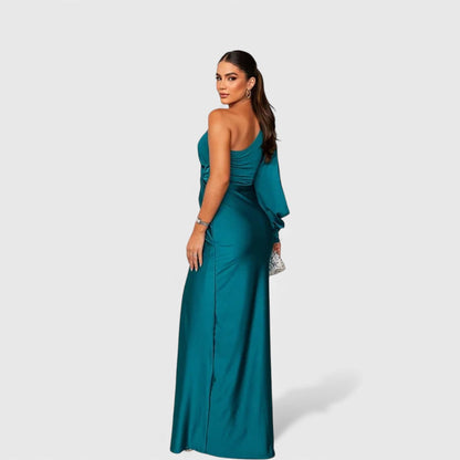 Elin | Elegante Maxi Jurk met One-Shoulder Pasvorm voor Avond & Feest