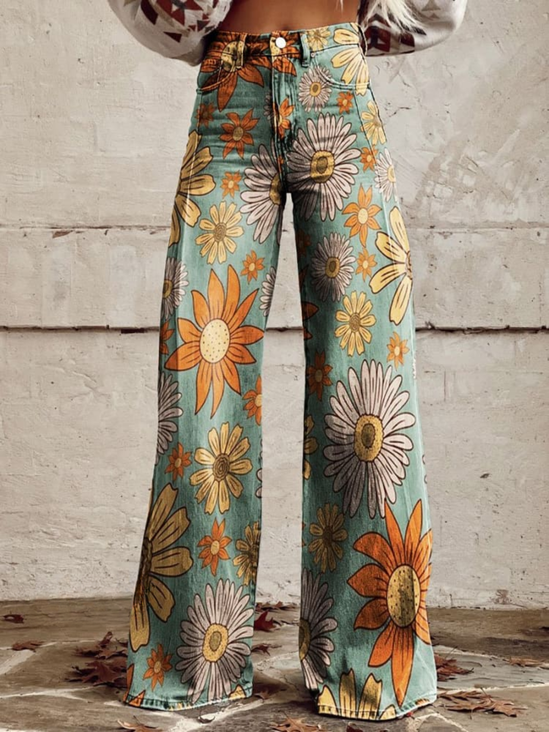 Milla | Vintage Bloemenpatroon Palazzo Broek