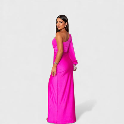 Elin | Elegante Maxi Jurk met One-Shoulder Pasvorm voor Avond & Feest