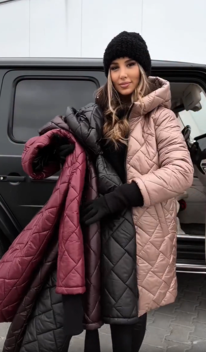 Maya | Elegante gewatteerde winterjas met capuchon