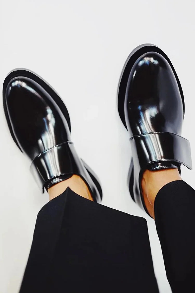 Lars | Elegante glanzende mocassins met band voor een perfecte stijl