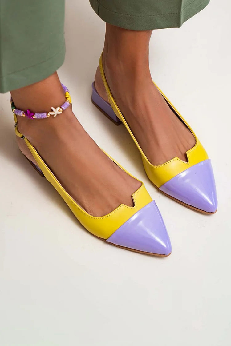 Sanne | Elegante ballerina's met punt en bicolore details voor een verfijnde stijl