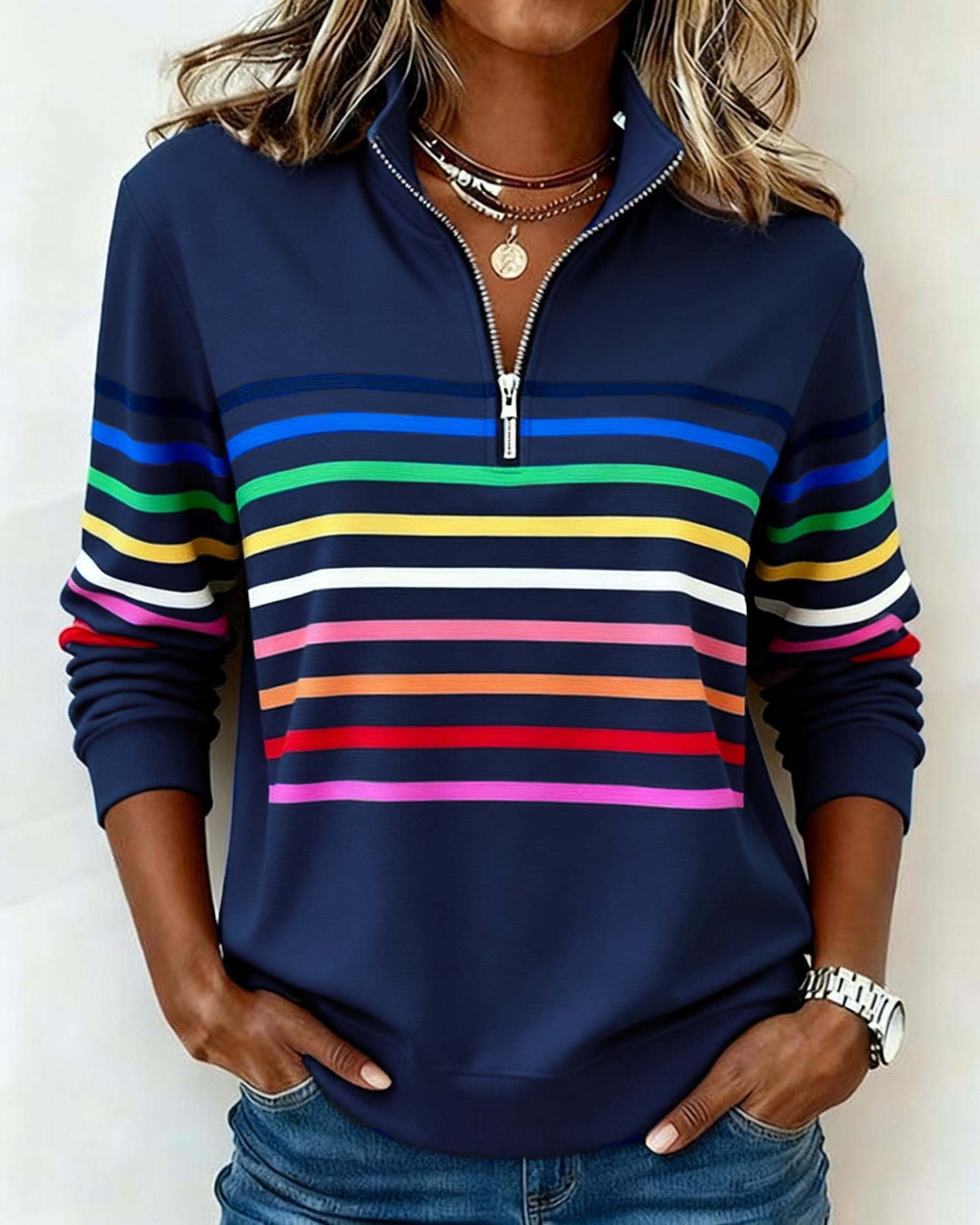 MIEKE | Casual Sweater met Comfort en Kleurrijke Stijl voor Elke Dag