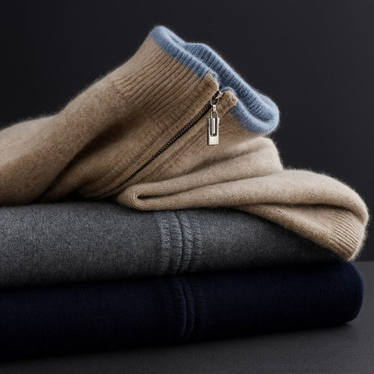 ROSSI MILANO | Heren Gebreide Jas met Ritssluiting Warmte en Elegante Dagelijkse Stijl