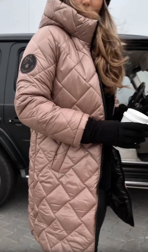 Maya | Elegante gewatteerde winterjas met capuchon