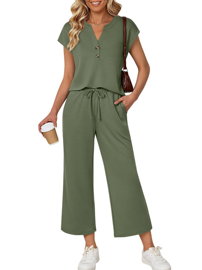Miranda™ | Comfortabele Tweedelige Lounge Set met V-Hals