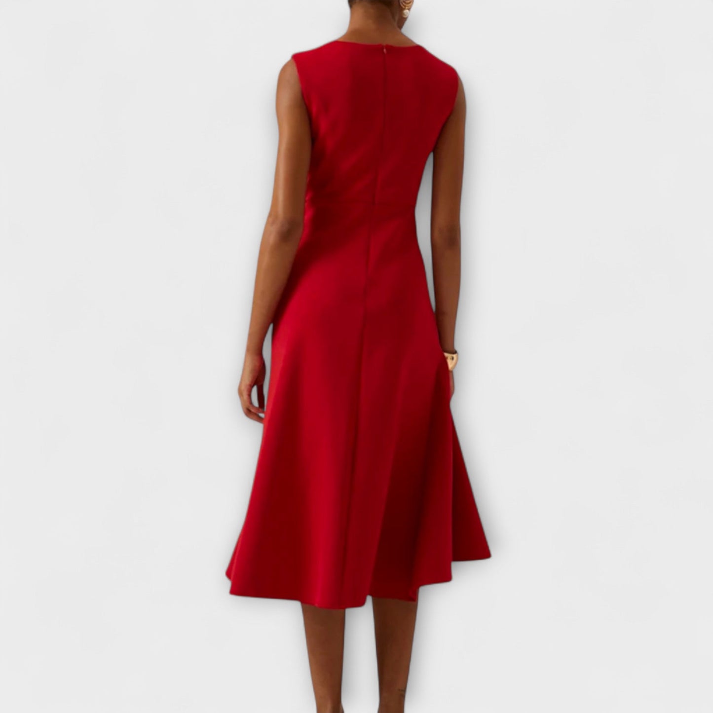 Anita – Asymmetrische Midi Jurk met Drapage
