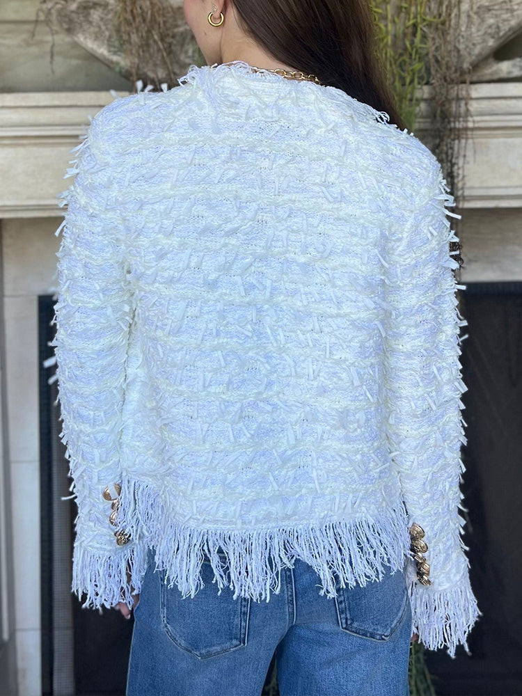 SARA | Elegante Jas met Franje, Nieuwe Trend voor een Verfijnde Stijl en Dagelijks Comfort