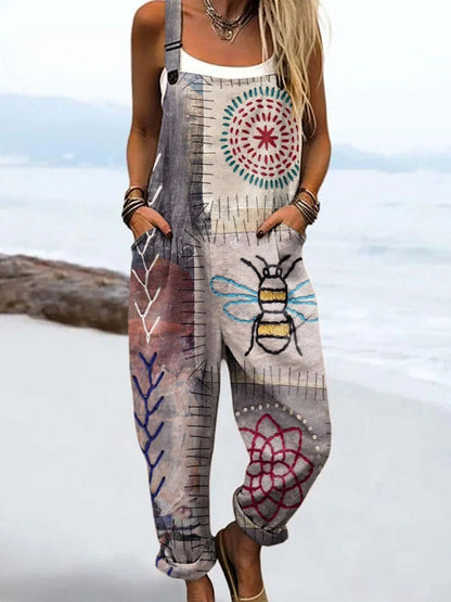 Boho Tuinbroek met Unieke Print – Comfort & Stijl