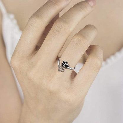 Pawlove ring met poot en hart