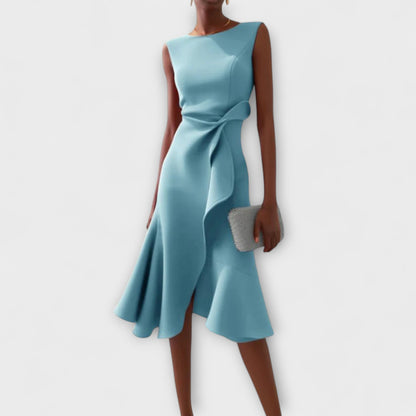 Anita – Asymmetrische Midi Jurk met Drapage