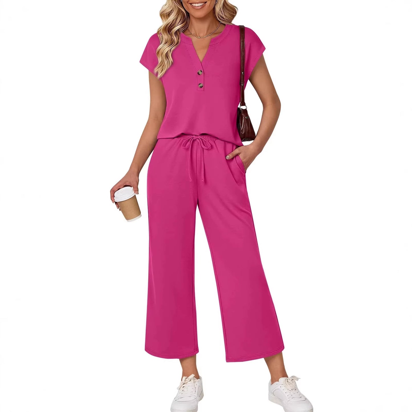 Miranda™ | Comfortabele Tweedelige Lounge Set met V-Hals