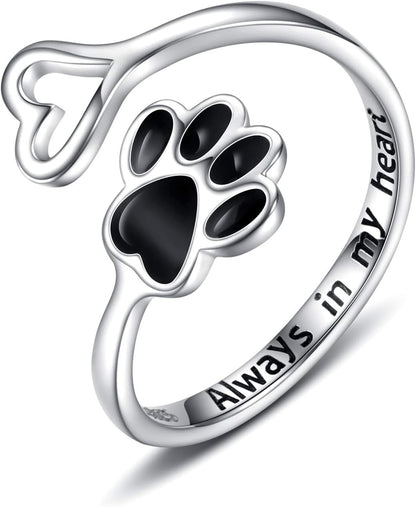 Pawlove ring met poot en hart