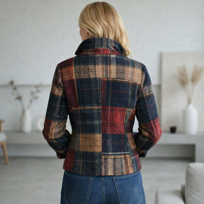 Emma | Geruite Tussenjas met Comfortabele Warmte en Tijdloze Stadsstijl