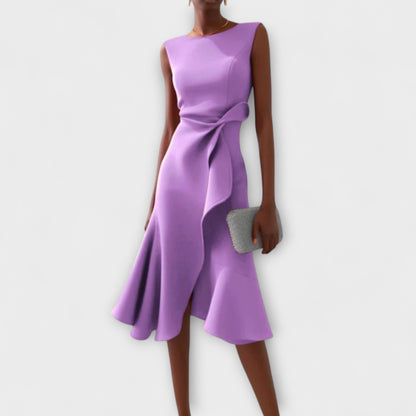 Anita – Asymmetrische Midi Jurk met Drapage