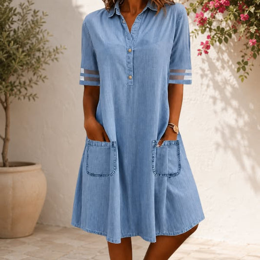 Simone | Elegante denim blousejurk