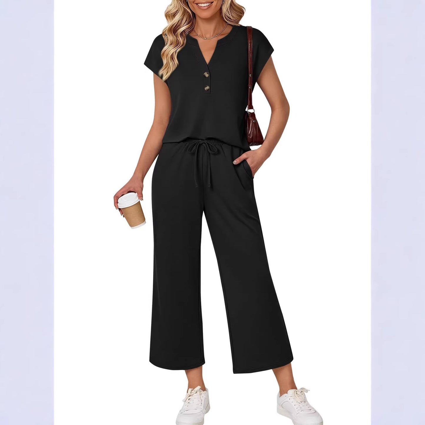 Miranda™ | Comfortabele Tweedelige Lounge Set met V-Hals