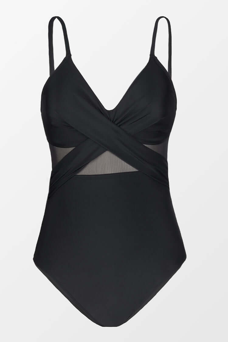 ALEXANDRA | Eénstuk Badpak met Transparante Accenten en Elegante Corrigerende Pasvorm