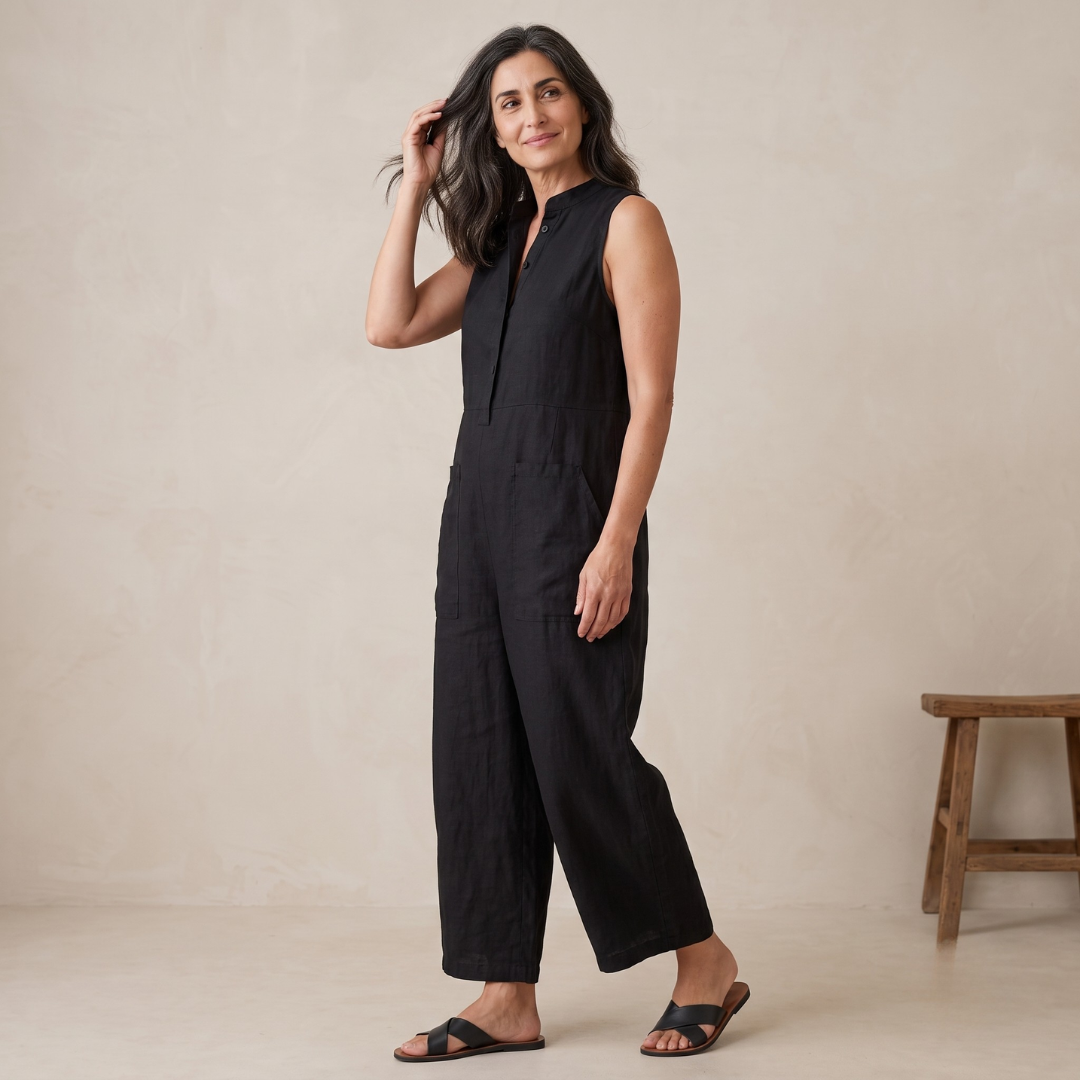 Tanja | Comfortabele linnen jumpsuit met wijde pijpen