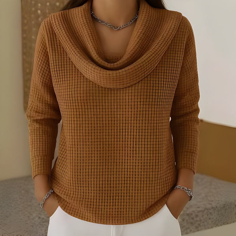 SANNE | Elegante Trui met Warm Comfort en Vloeiende Watervalhals voor Elke Dag