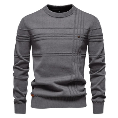 BRIAN | Katoenen herentrui met streepdesign