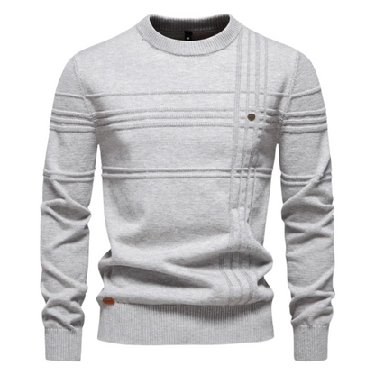 BRIAN | Katoenen herentrui met streepdesign