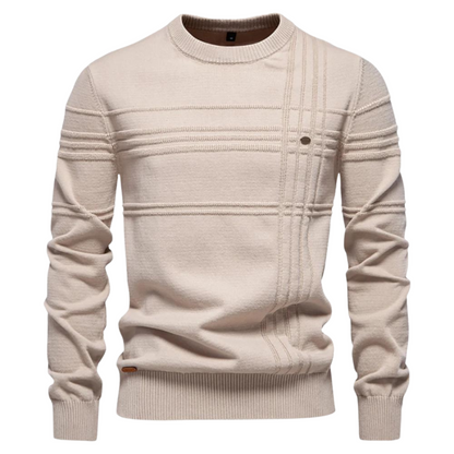 BRIAN | Katoenen herentrui met streepdesign