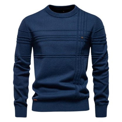 BRIAN | Katoenen herentrui met streepdesign