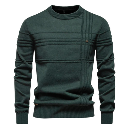 BRIAN | Katoenen herentrui met streepdesign
