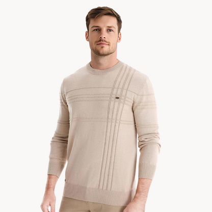 BRIAN | Katoenen herentrui met streepdesign
