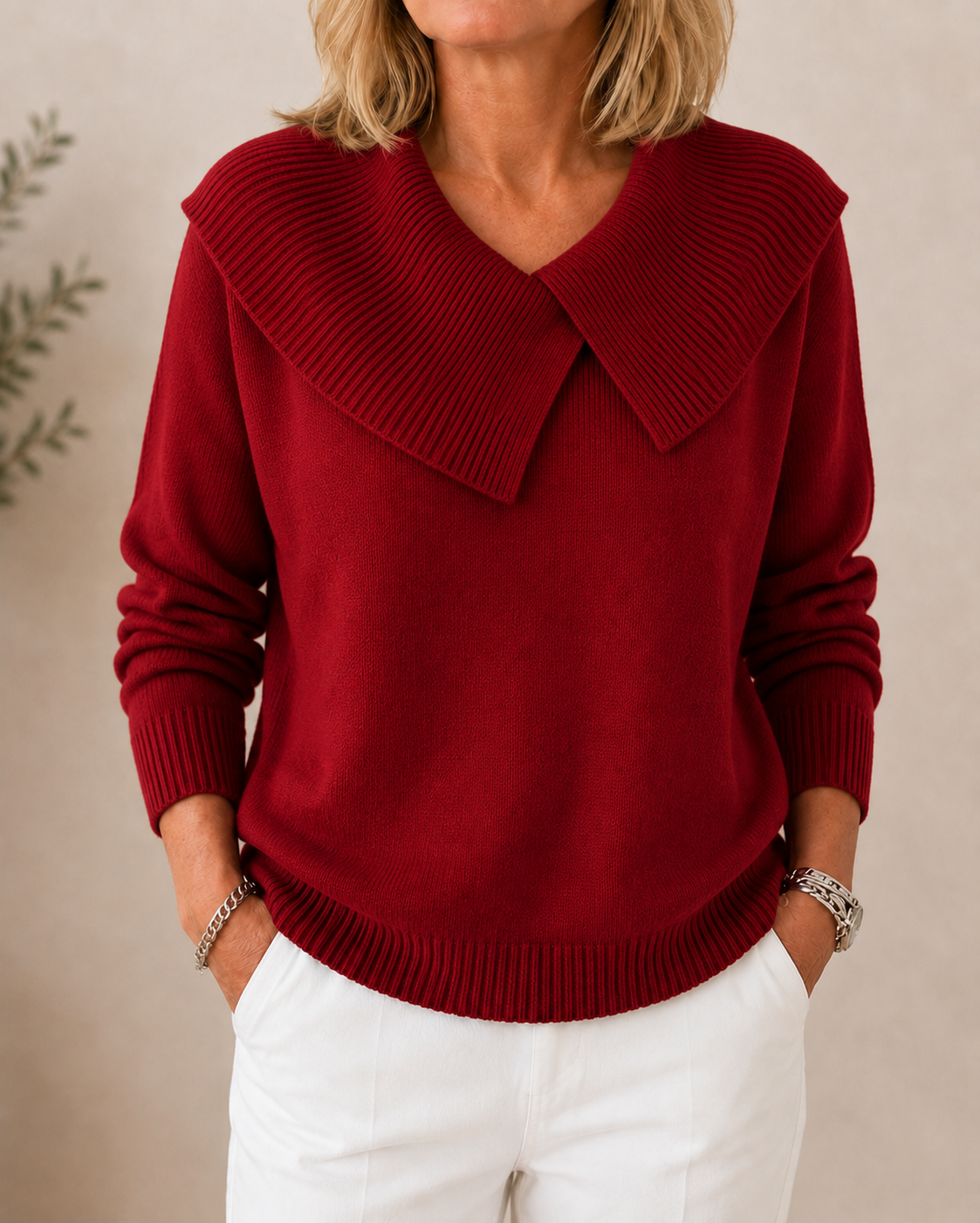 Eliza™ | Zachte Damestrui met Elegante Brede Kraag