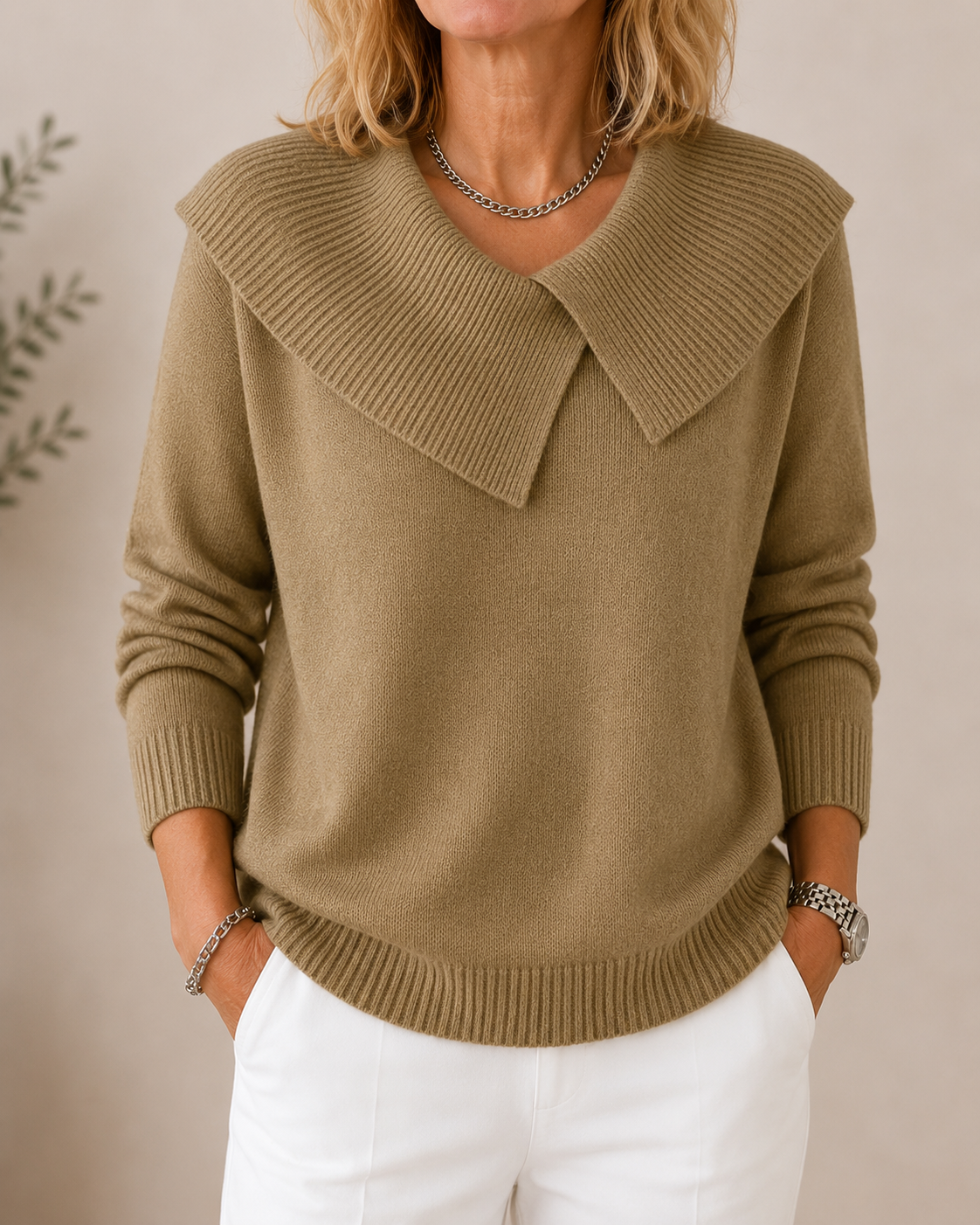 Eliza™ | Zachte Damestrui met Elegante Brede Kraag