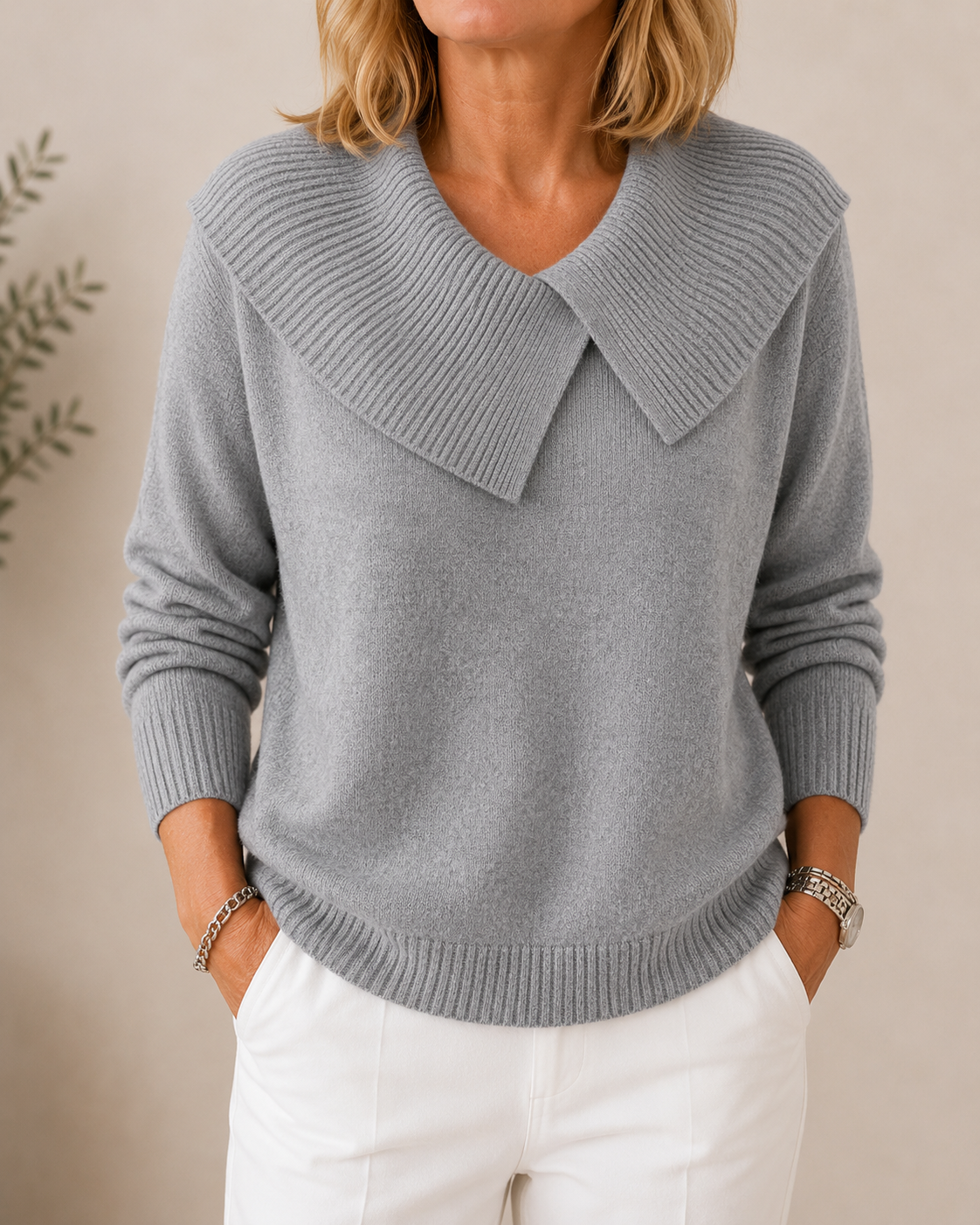 Eliza™ | Zachte Damestrui met Elegante Brede Kraag
