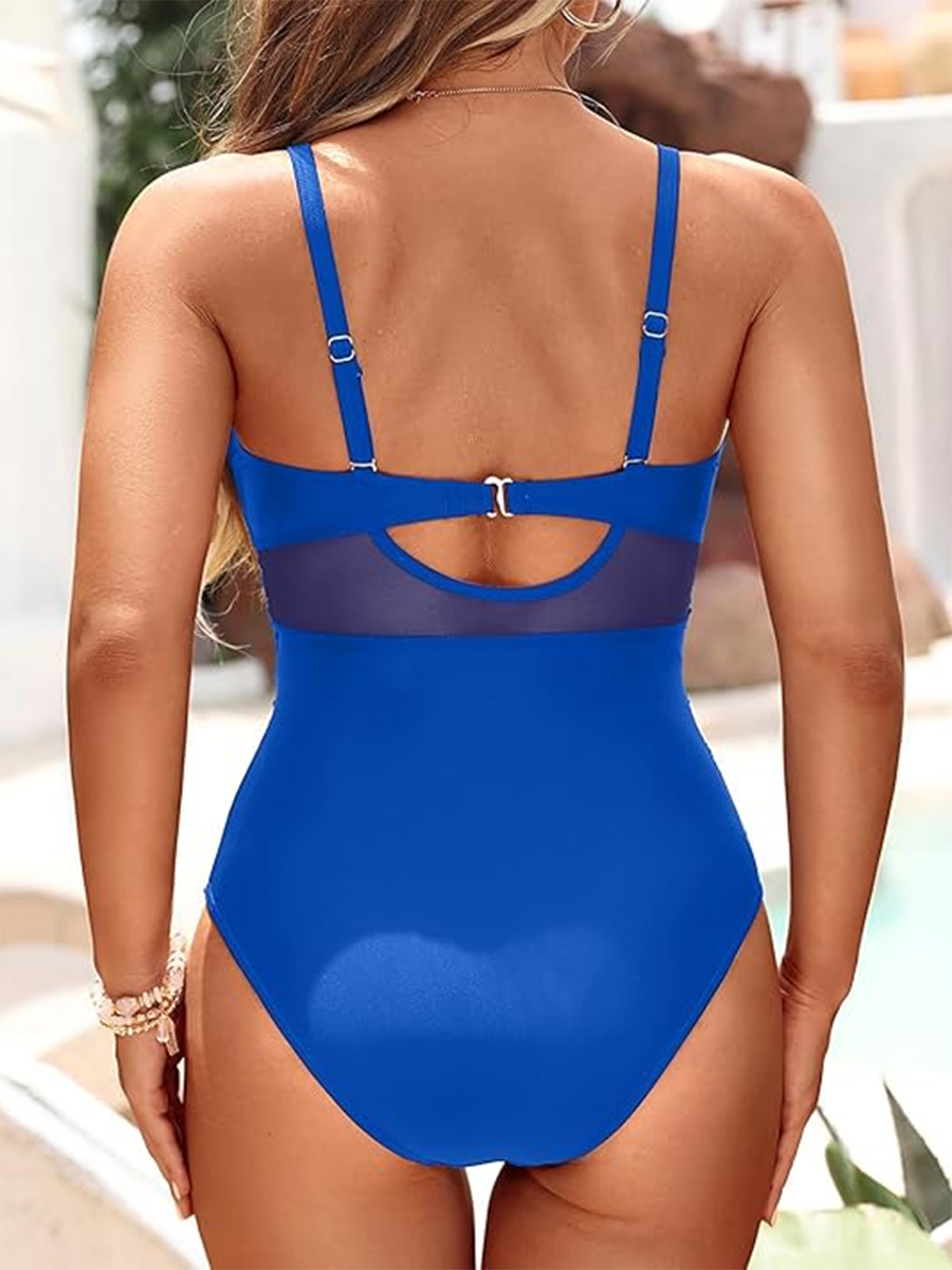 ALEXANDRA | Eénstuk Badpak met Transparante Accenten en Elegante Corrigerende Pasvorm