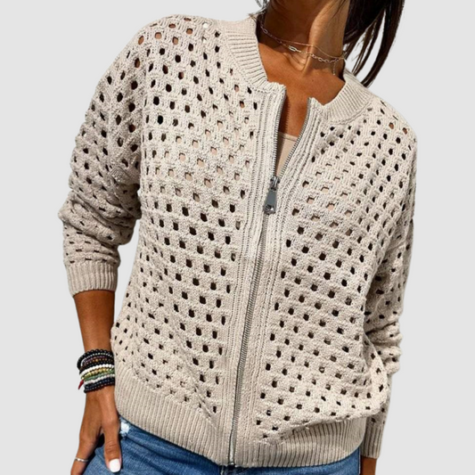 Lidia | Dames Gebreide Vest Met Ritssluiting