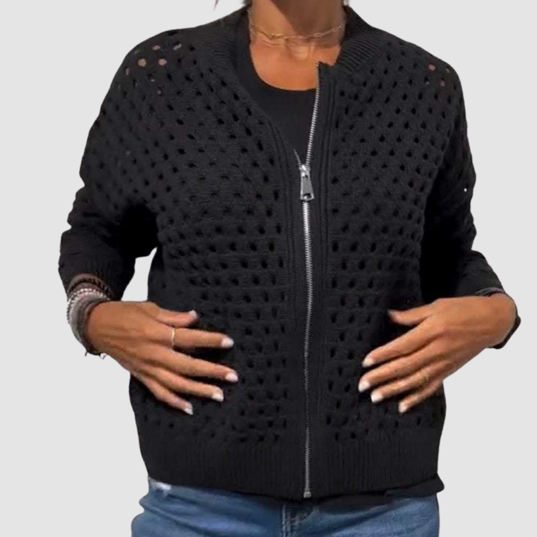 Lidia | Dames Gebreide Vest Met Ritssluiting