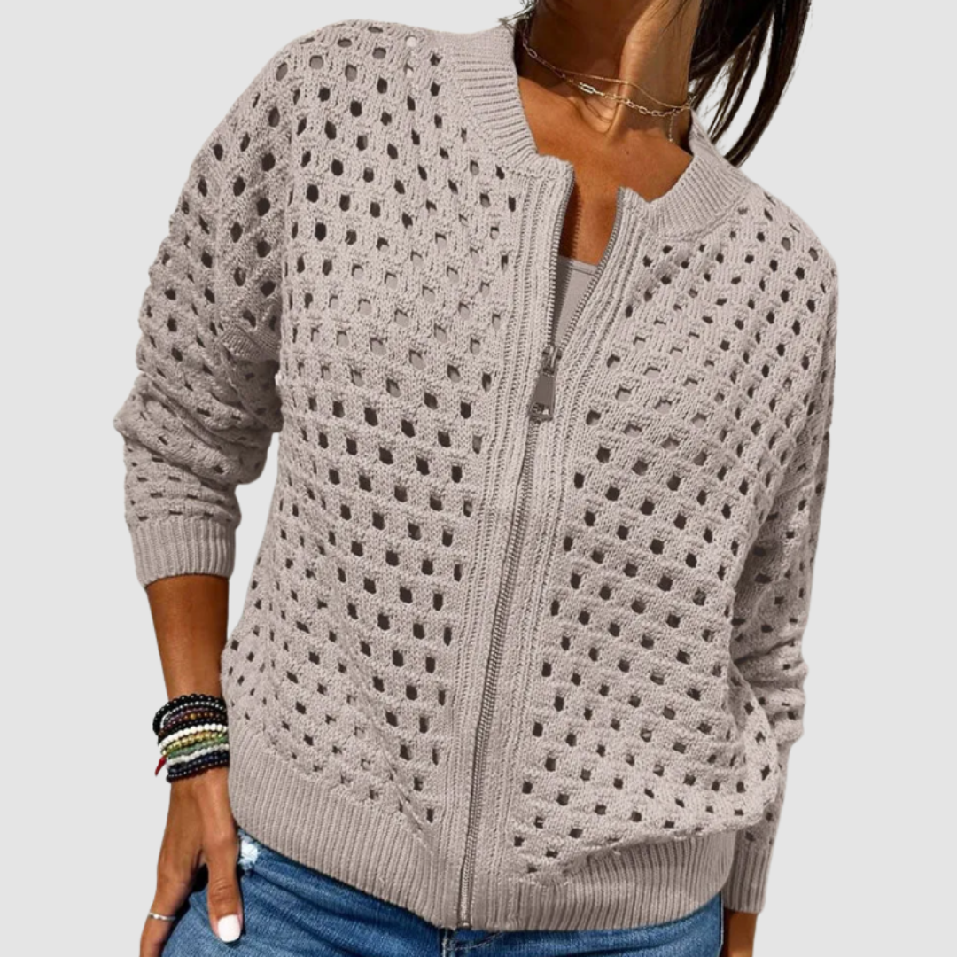 Lidia | Dames Gebreide Vest Met Ritssluiting