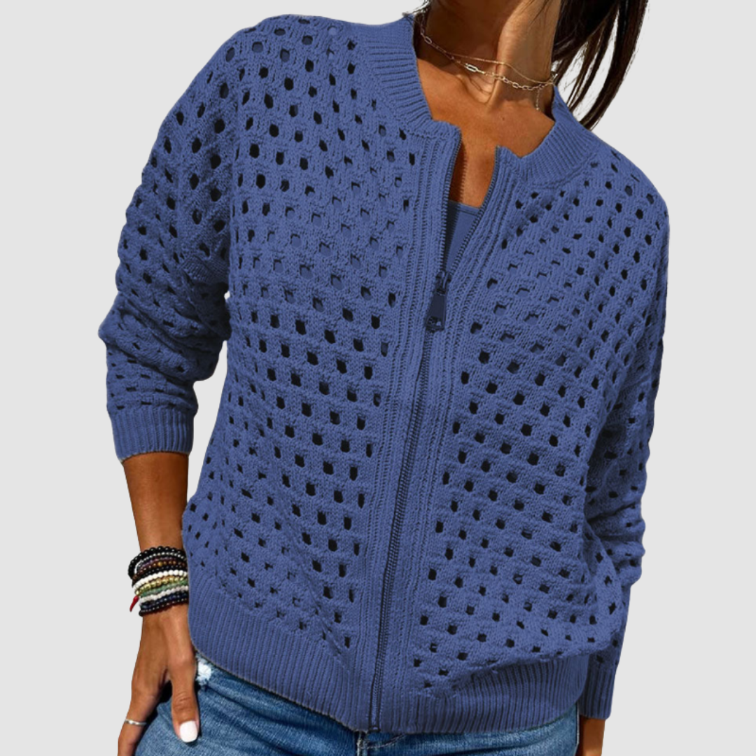 Lidia | Dames Gebreide Vest Met Ritssluiting