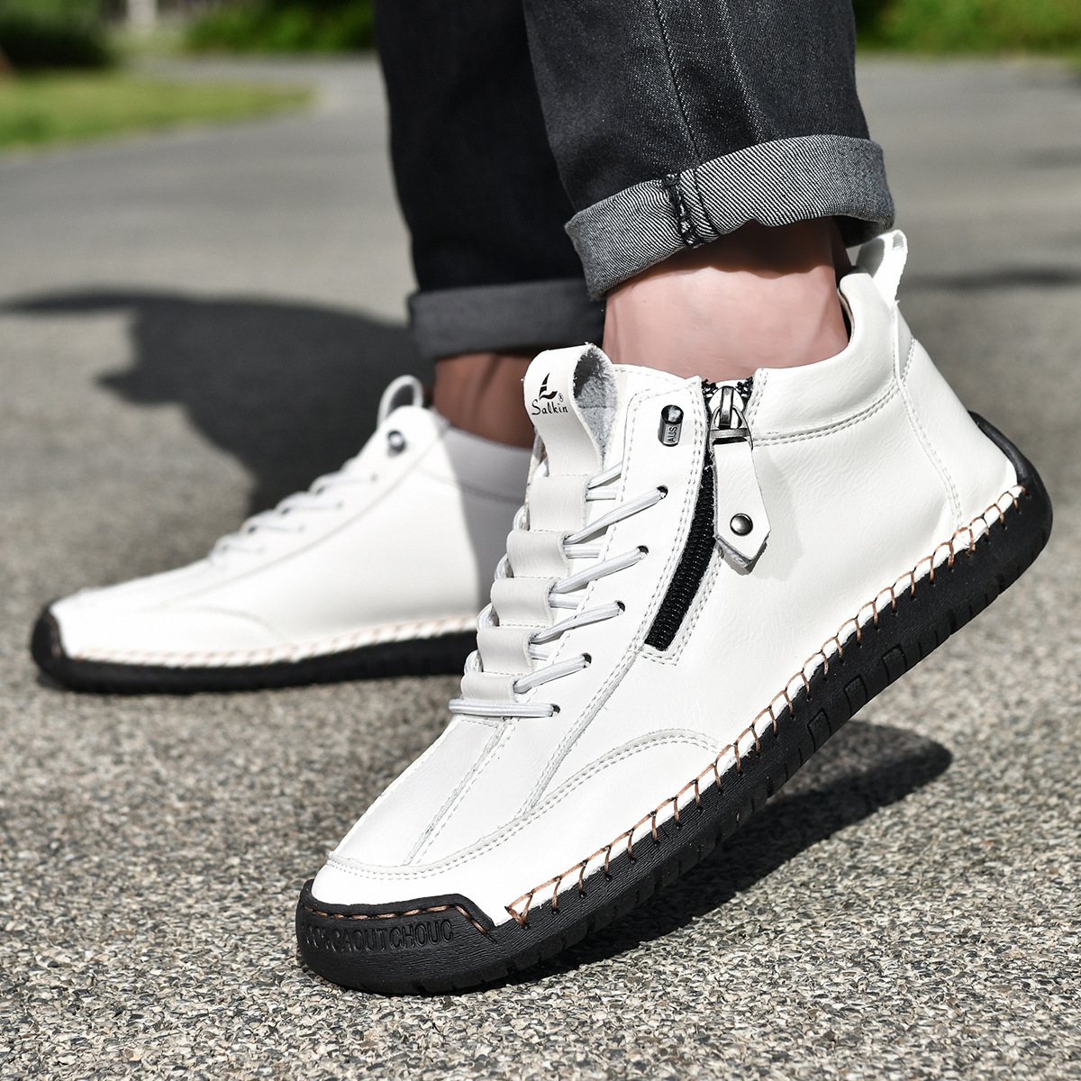 Titan | Nubuckleder Schoenen met Rits voor Mannen