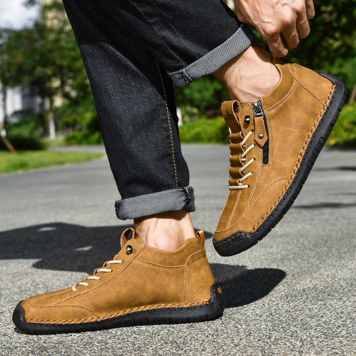 Titan | Nubuckleder Schoenen met Rits voor Mannen