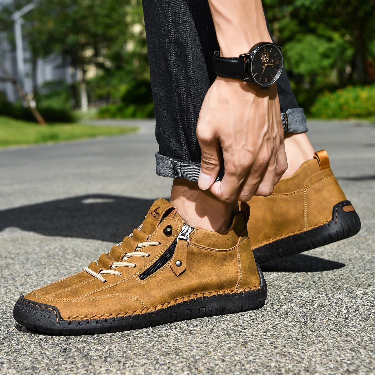 Titan | Nubuckleder Schoenen met Rits voor Mannen
