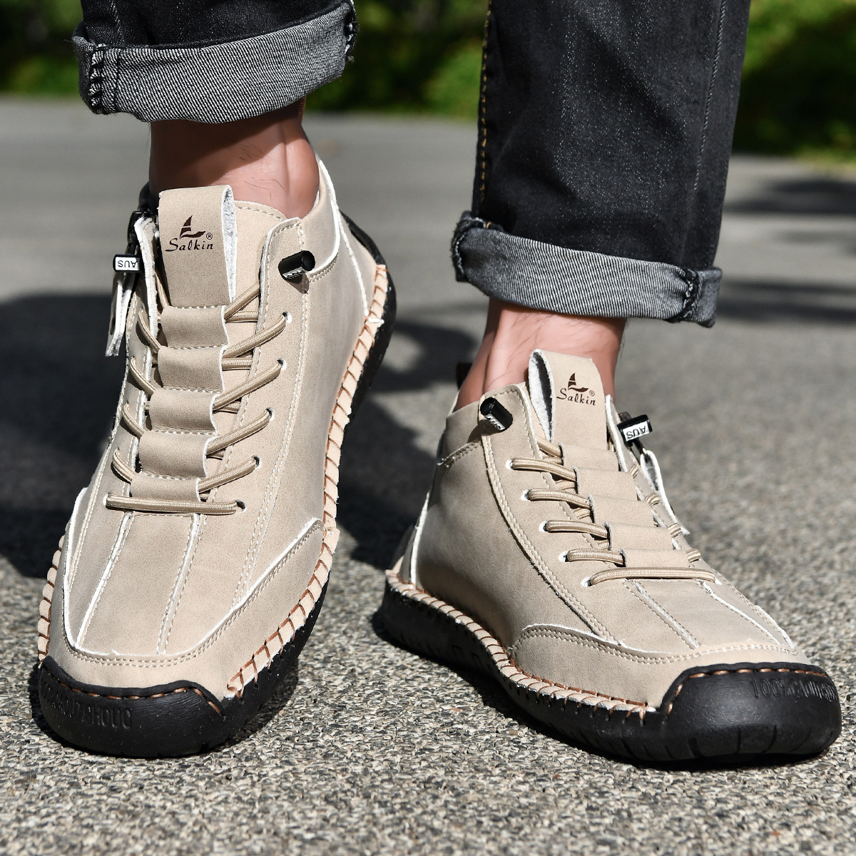 Titan | Nubuckleder Schoenen met Rits voor Mannen