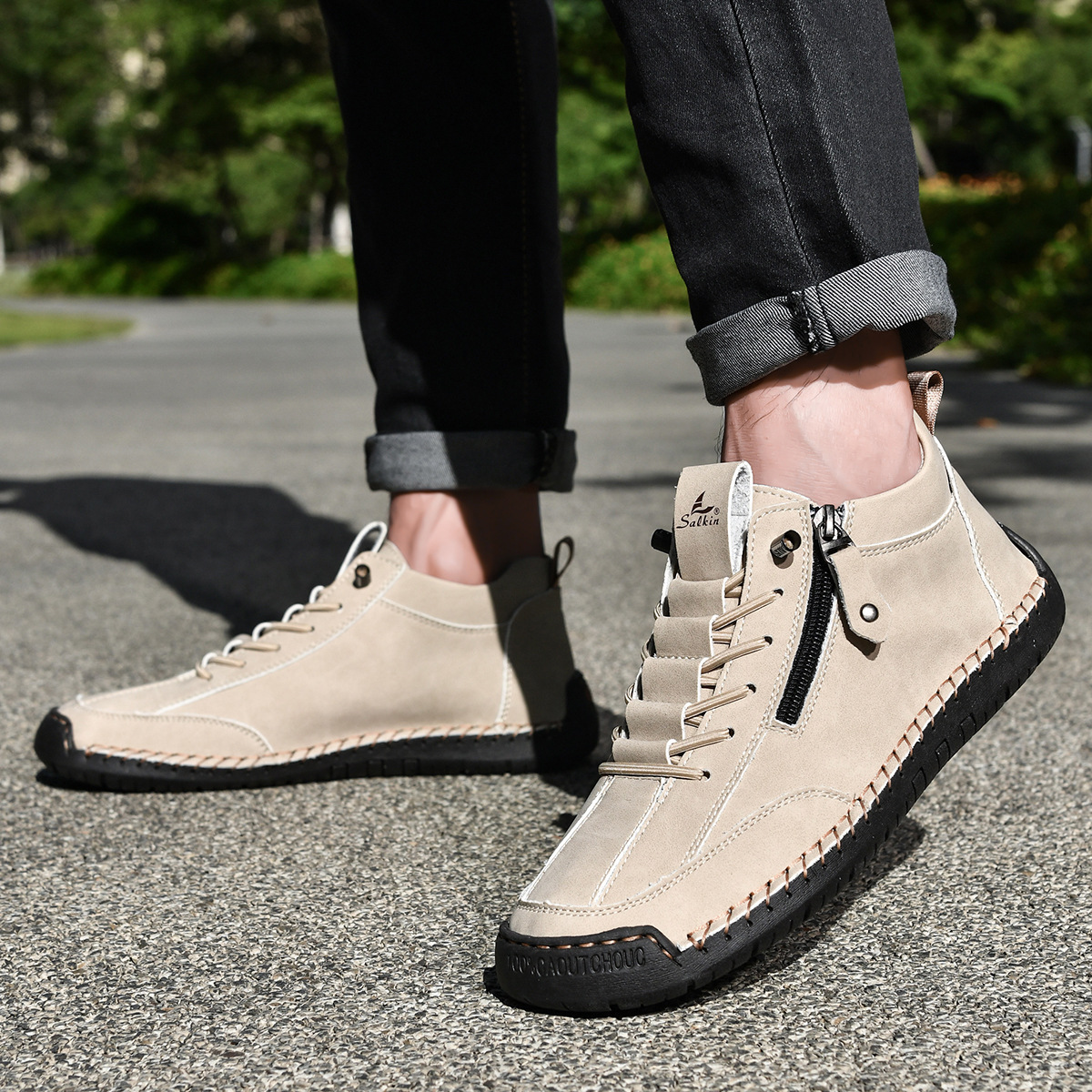Titan | Nubuckleder Schoenen met Rits voor Mannen