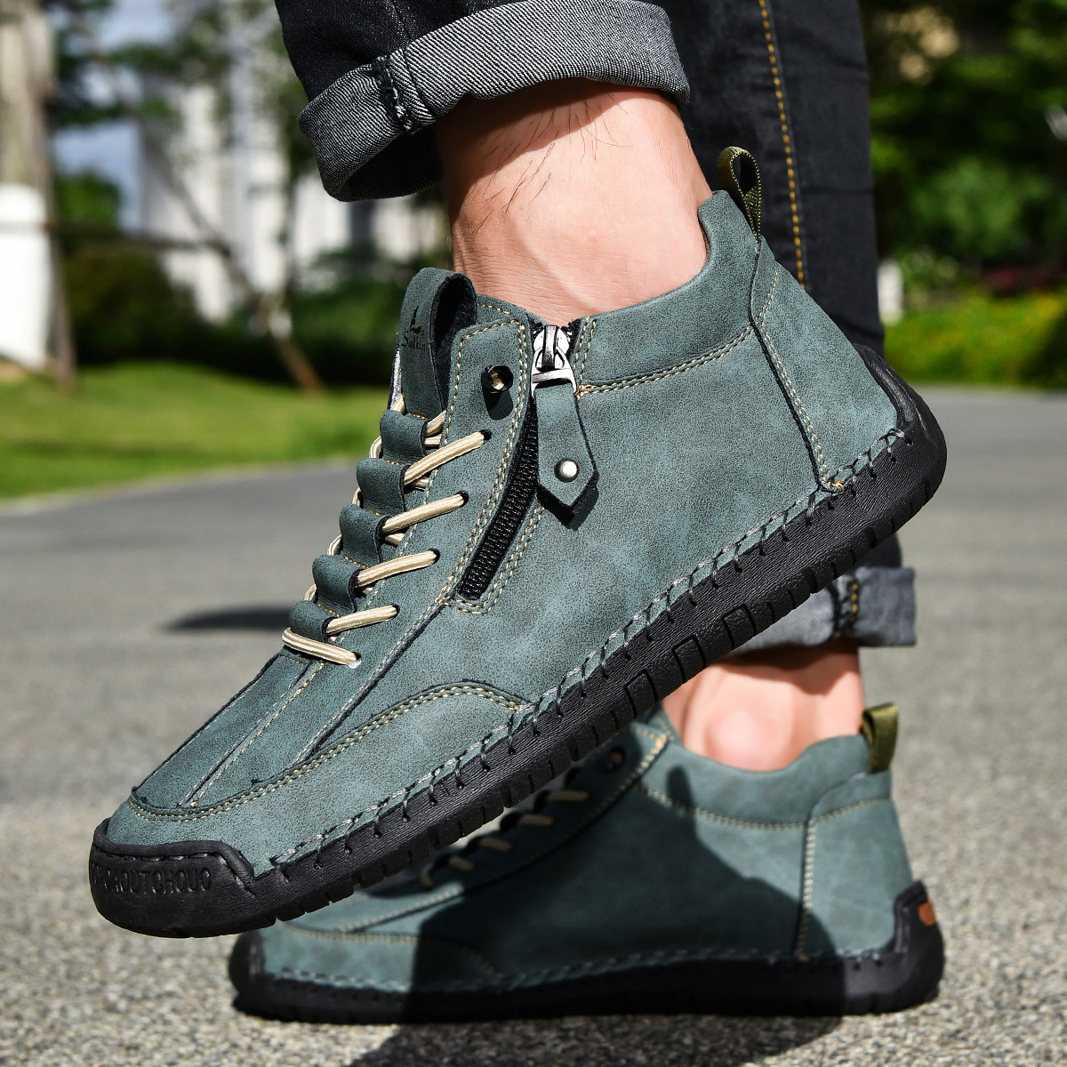 Titan | Nubuckleder Schoenen met Rits voor Mannen
